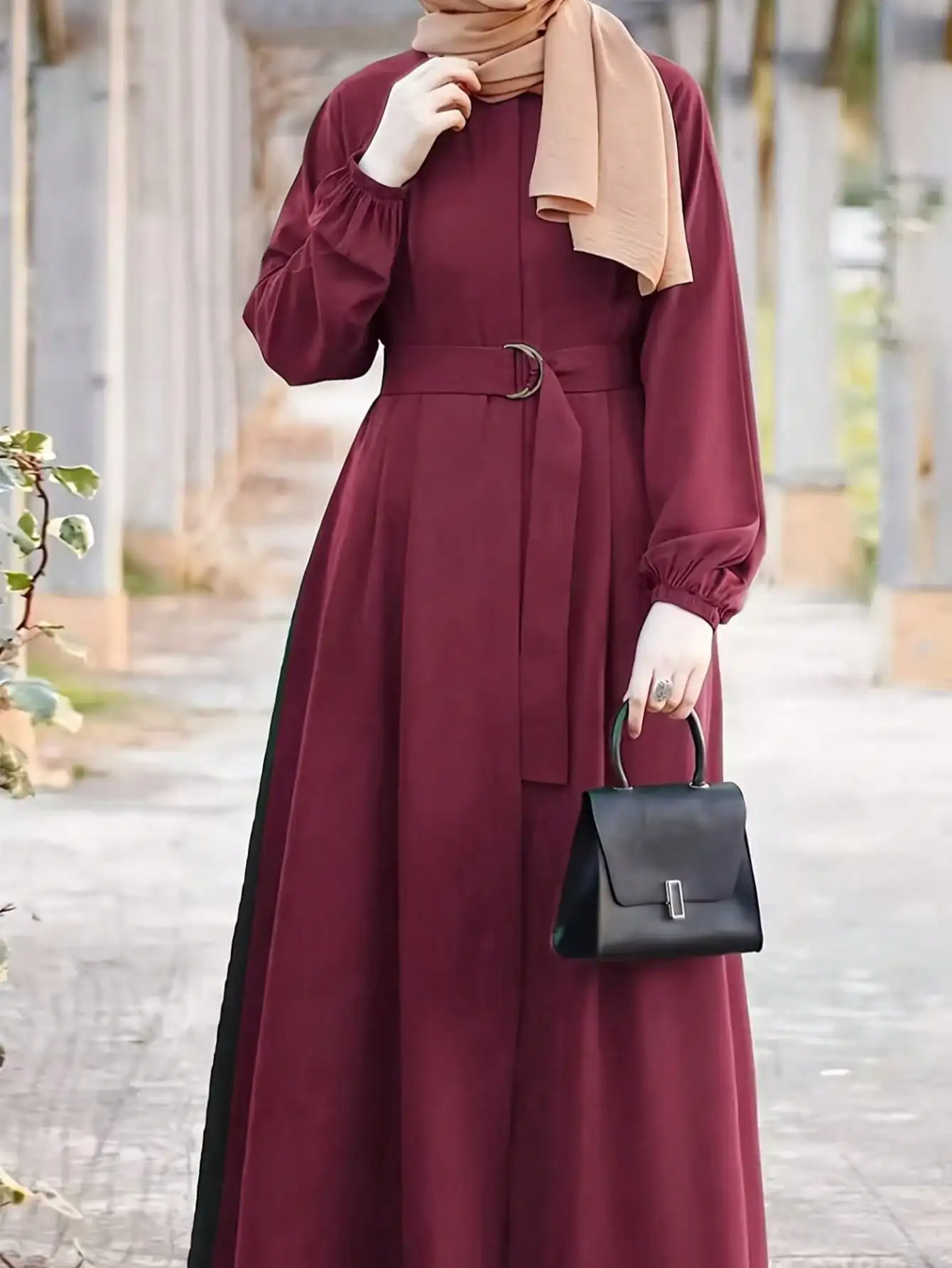 2026 Casual and Elegant Style, Solid Color Long-Sleeved Loose and Comfortable Dress Long Skirt, Suitable for Daily Travel