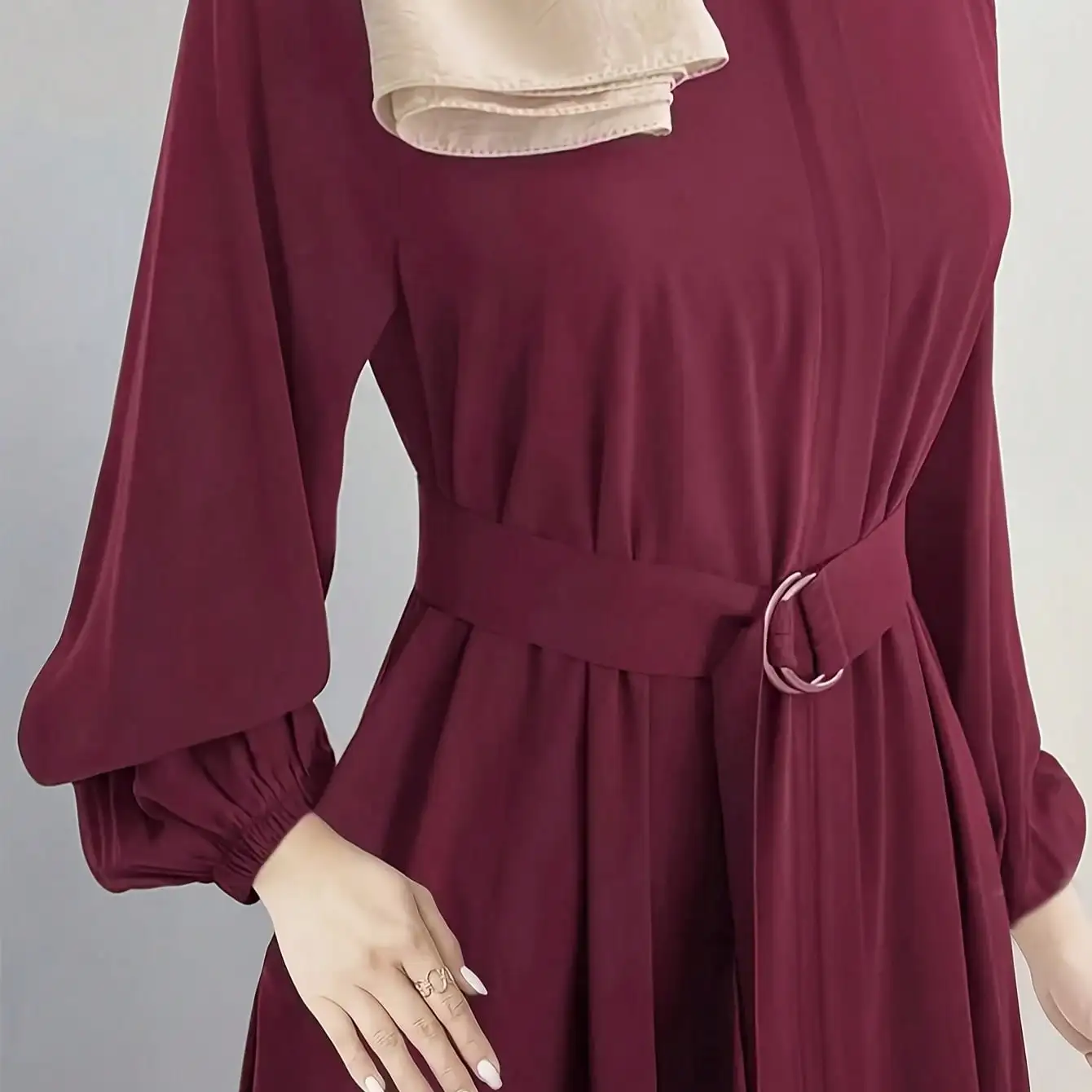 2026 Casual and Elegant Style, Solid Color Long-Sleeved Loose and Comfortable Dress Long Skirt, Suitable for Daily Travel