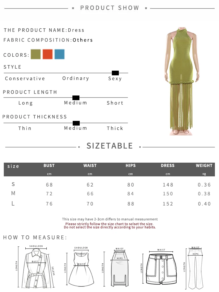 Kliou Sexy Backless Long Dress Woman Halter o-Neck Off Shoulder Tassel Decoration Midnight Prom Party Elegant Skinny Vestidos