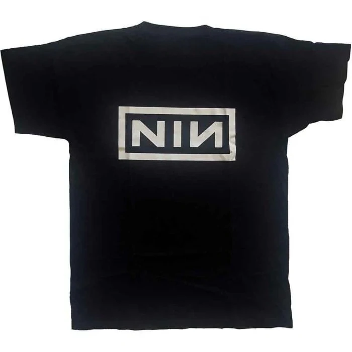 Nine Inch Nails NIN Box Logo Print Cotton T-Shirt Industrial Metal Band Unisex Short Sleeve Tee