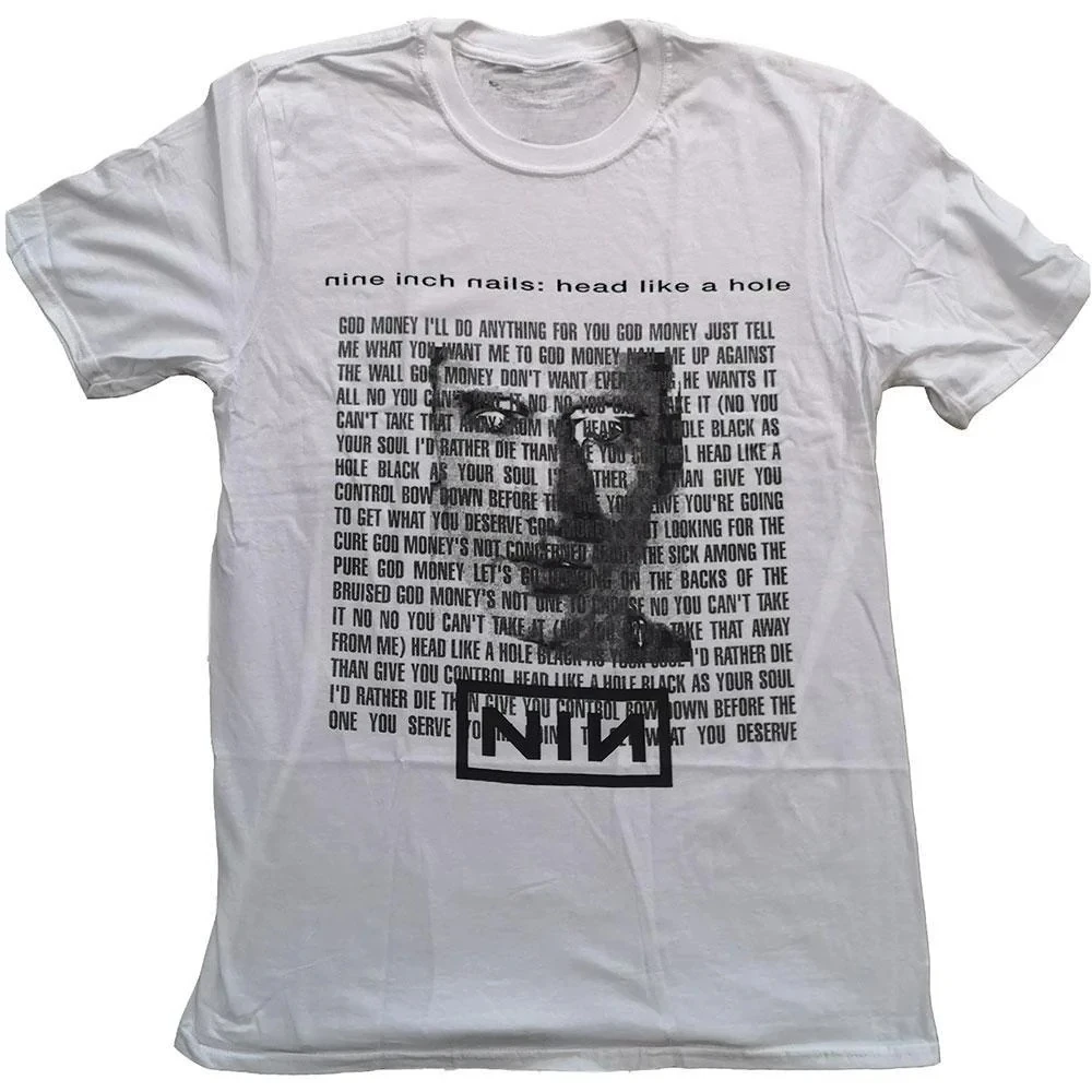 Nine Inch Nails NIN Box Logo Print Cotton T-Shirt Industrial Metal Band Unisex Short Sleeve Tee