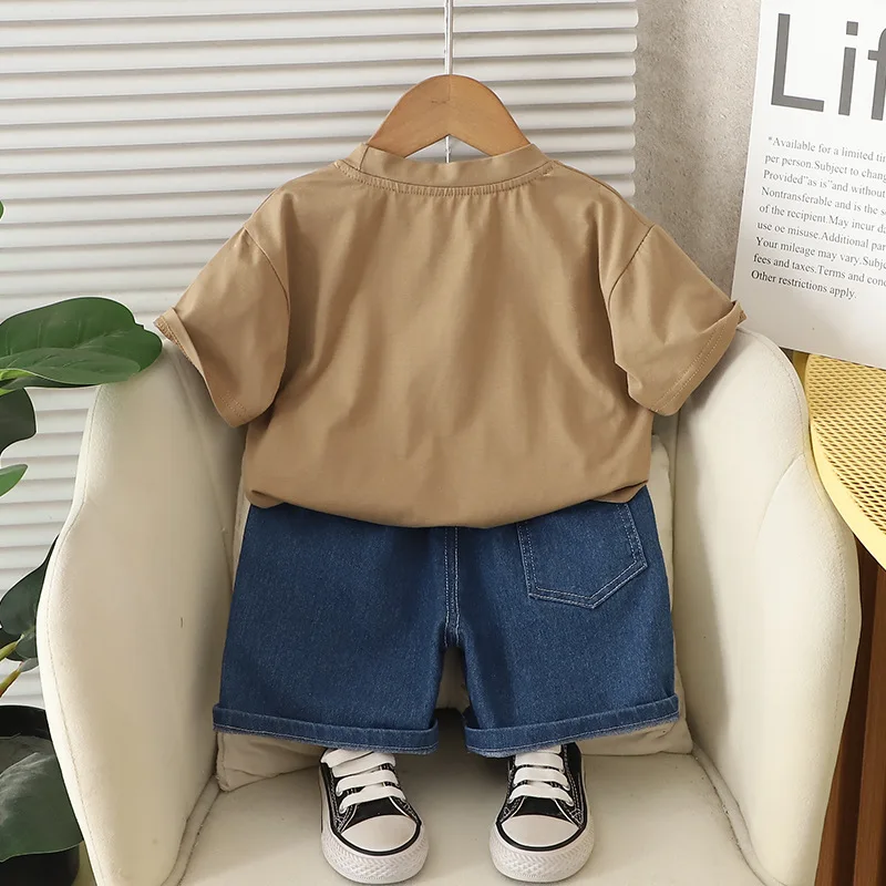 New Summer Baby Boys Clothes Set Children Short Sleeved T-Shirt Shorts 2Pcs/Sets Kids Girls Clothing Suit Infant Cartoon Costume
