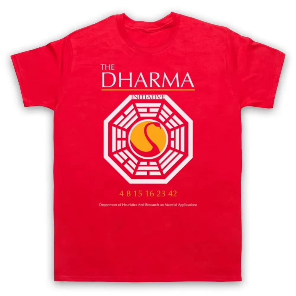 TV drama Lost The Dharma Initiative 100%cotton unisex shirt 2026 Summer New O-neck Men's Y2k Short Sleeve Tshirt fan gift