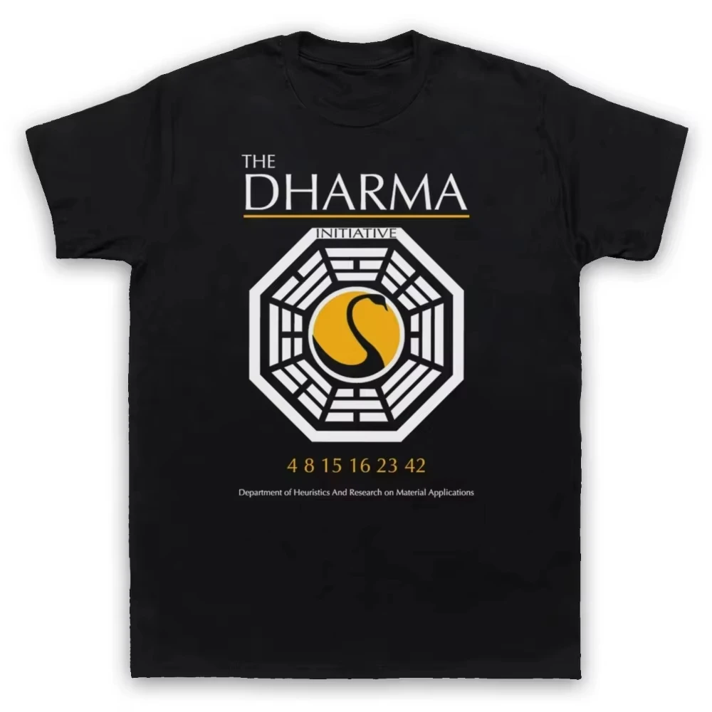 TV drama Lost The Dharma Initiative 100%cotton unisex shirt 2026 Summer New O-neck Men's Y2k Short Sleeve Tshirt fan gift