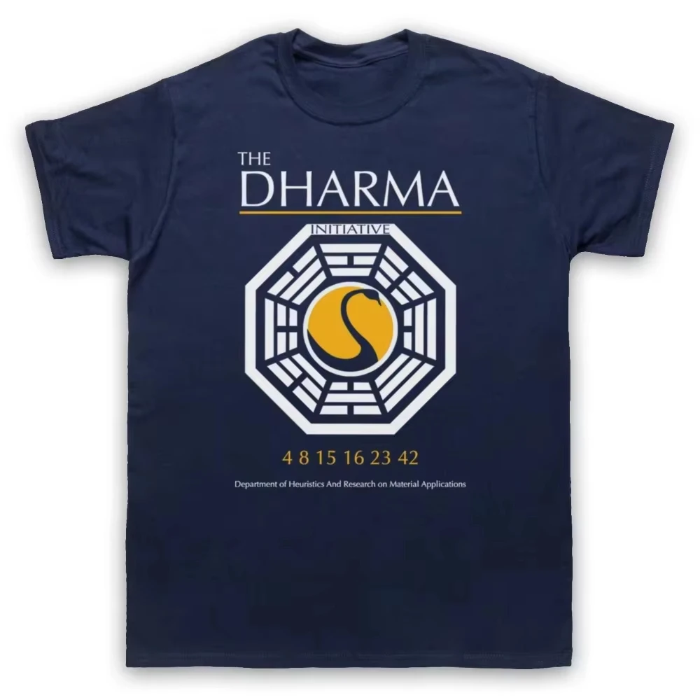TV drama Lost The Dharma Initiative 100%cotton unisex shirt 2026 Summer New O-neck Men's Y2k Short Sleeve Tshirt fan gift