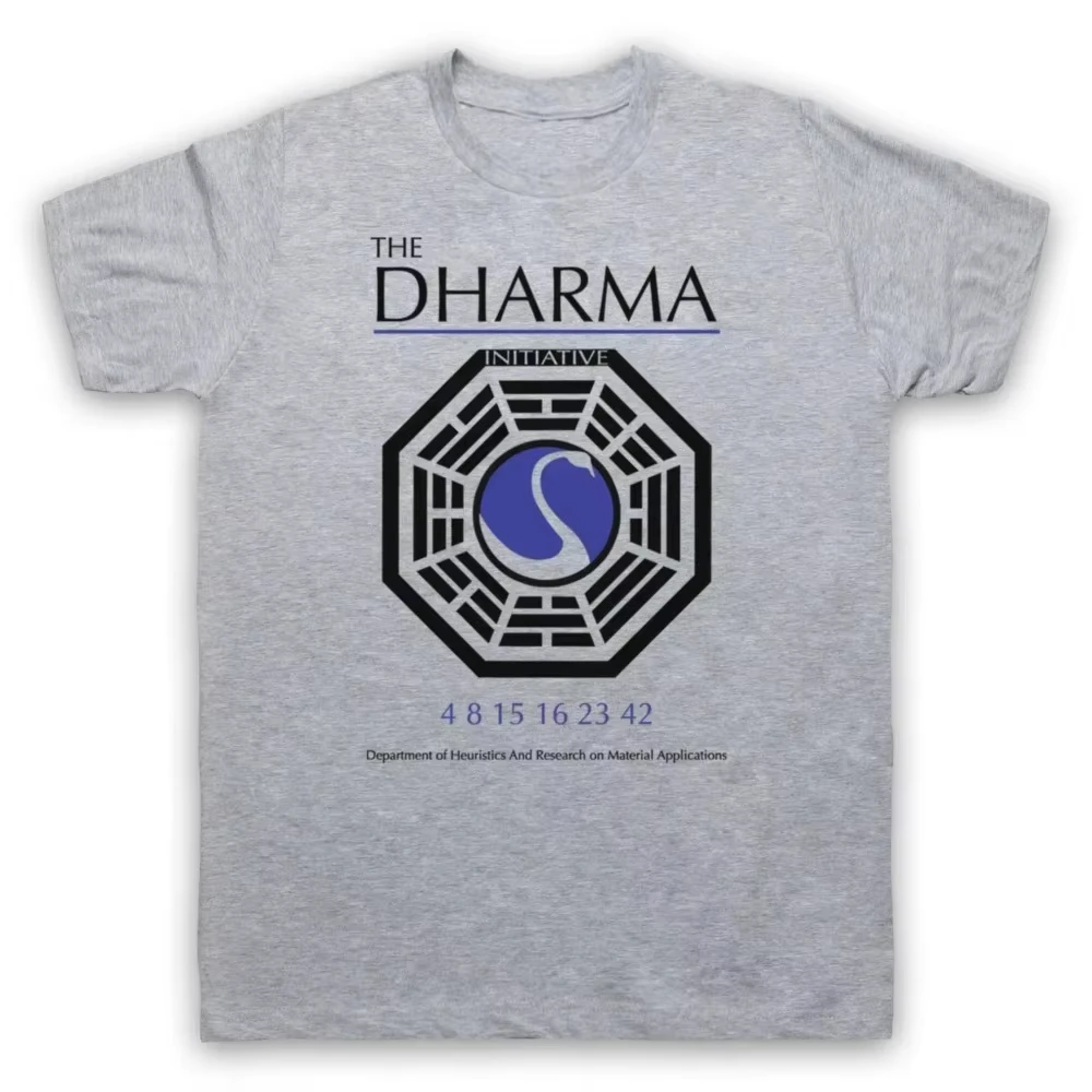 TV drama Lost The Dharma Initiative 100%cotton unisex shirt 2026 Summer New O-neck Men's Y2k Short Sleeve Tshirt fan gift
