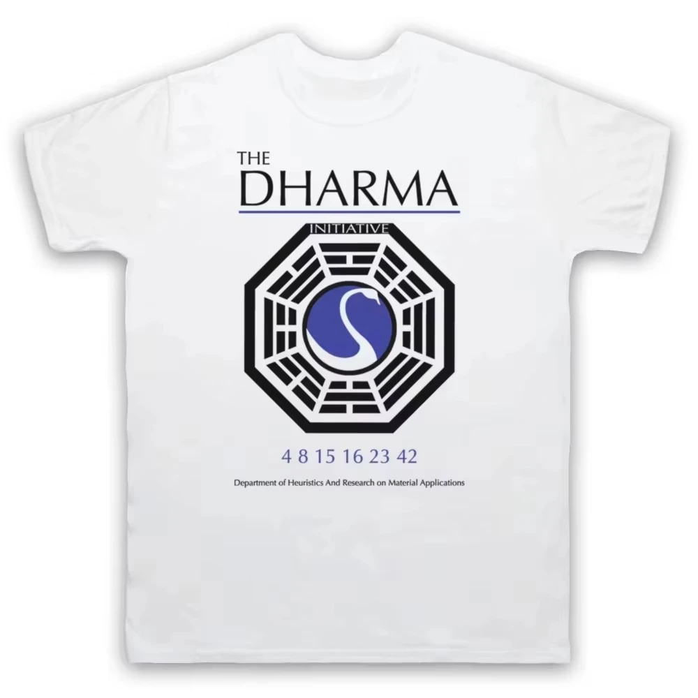 TV drama Lost The Dharma Initiative 100%cotton unisex shirt 2026 Summer New O-neck Men's Y2k Short Sleeve Tshirt fan gift
