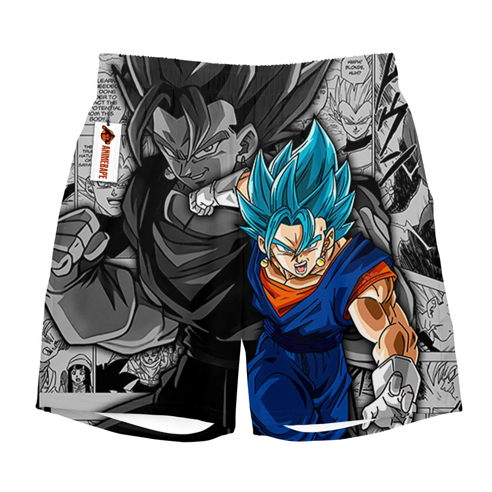 2026 Dragon Ball Z Vegito Blue Manga Style Print Quick Dry Shorts Men Anime Fusion Character Casual Breathable Beach Shorts