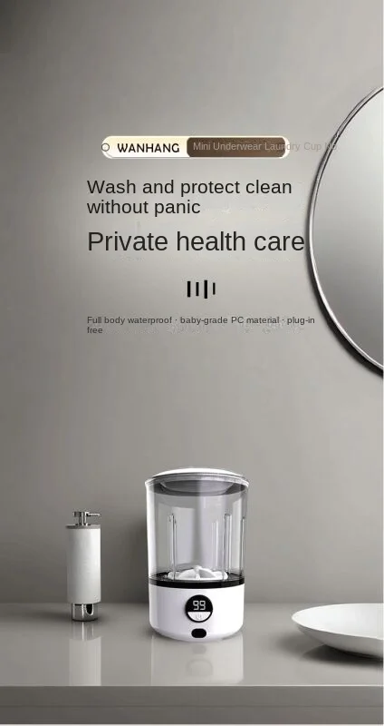 New USB Charging Washing Machine Portable Underwear Cleaner 2L Fully Automatic Socks Washing Machine Dehydratable Laundry Bucket