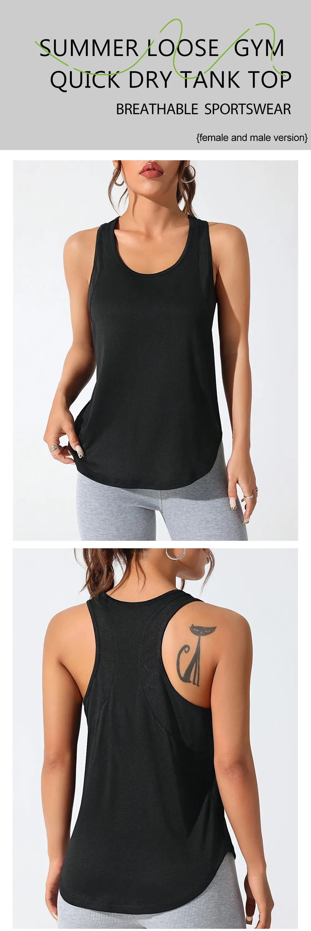 Summer Lightweight Fitness Tank Top Woman's Loose Running Casual Vest Sleeveless Comfy Quick Dry T-Shirt Mesh Soft Sportswears