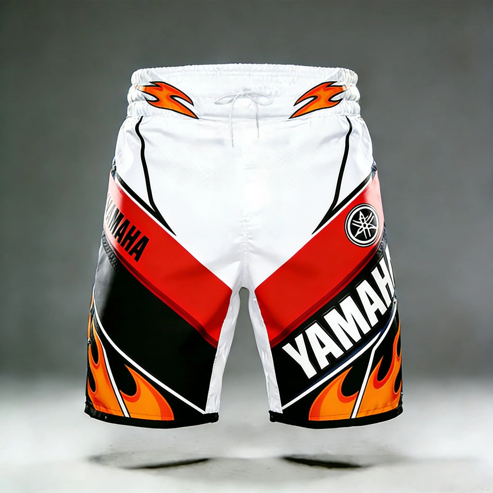 2026 Summer New Yamaha White Fashion Sports Outdoor Fitness Shorts, Men Women Large Casual Motorcycle Riding Shorts