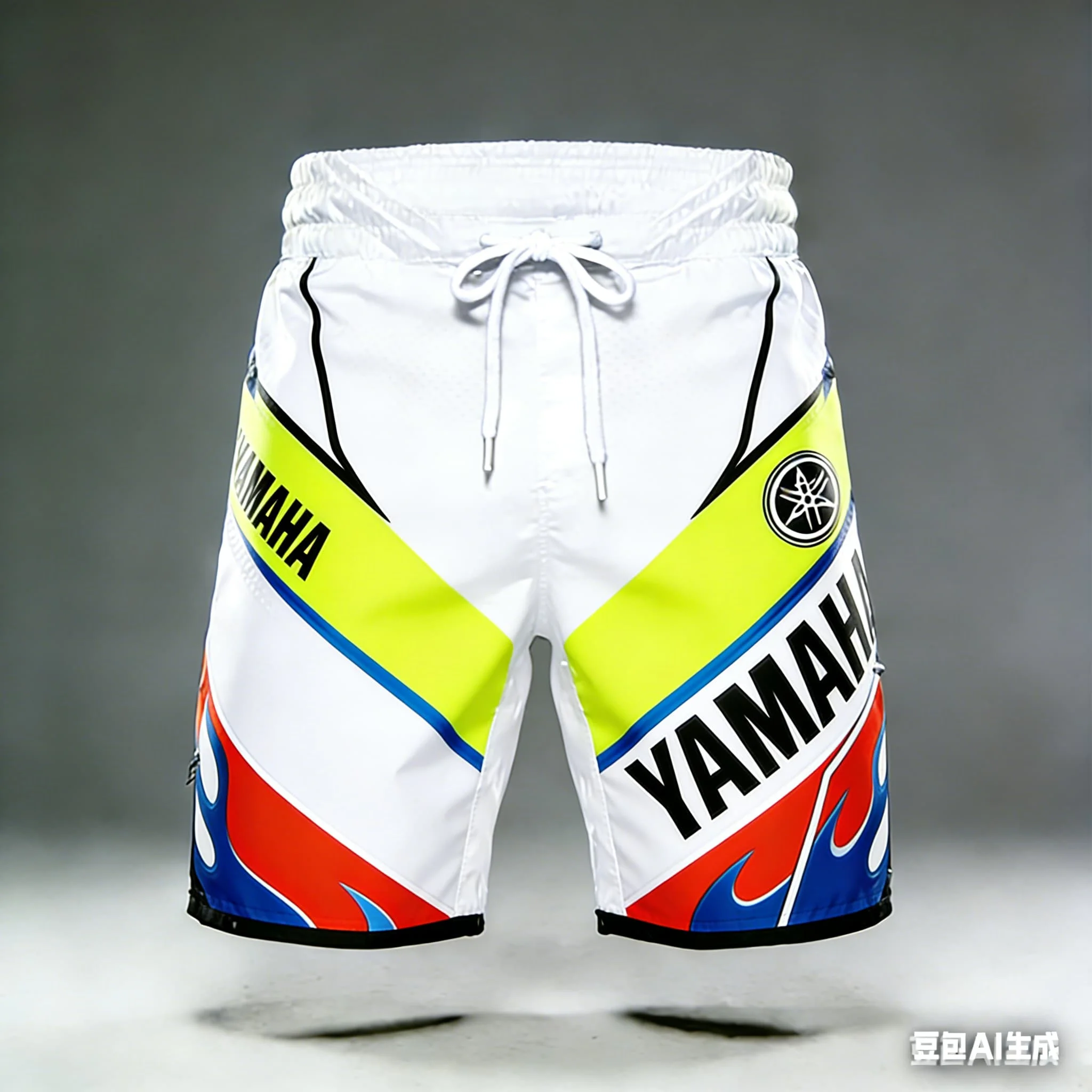 2026 Summer New Yamaha White Fashion Sports Outdoor Fitness Shorts, Men Women Large Casual Motorcycle Riding Shorts