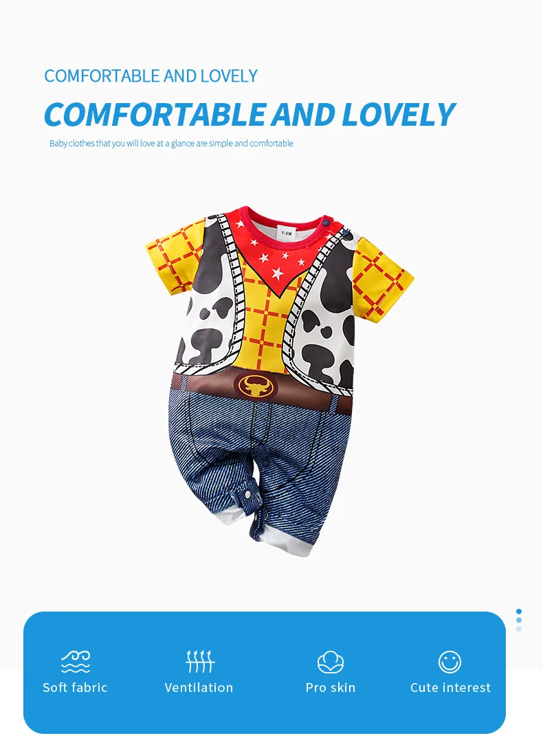 0-18months cosplay newborns Baby Clothes One-Piece Cartoon Anime short-Sleeved Trousers Banquet Summer Fashion neonatal clothing