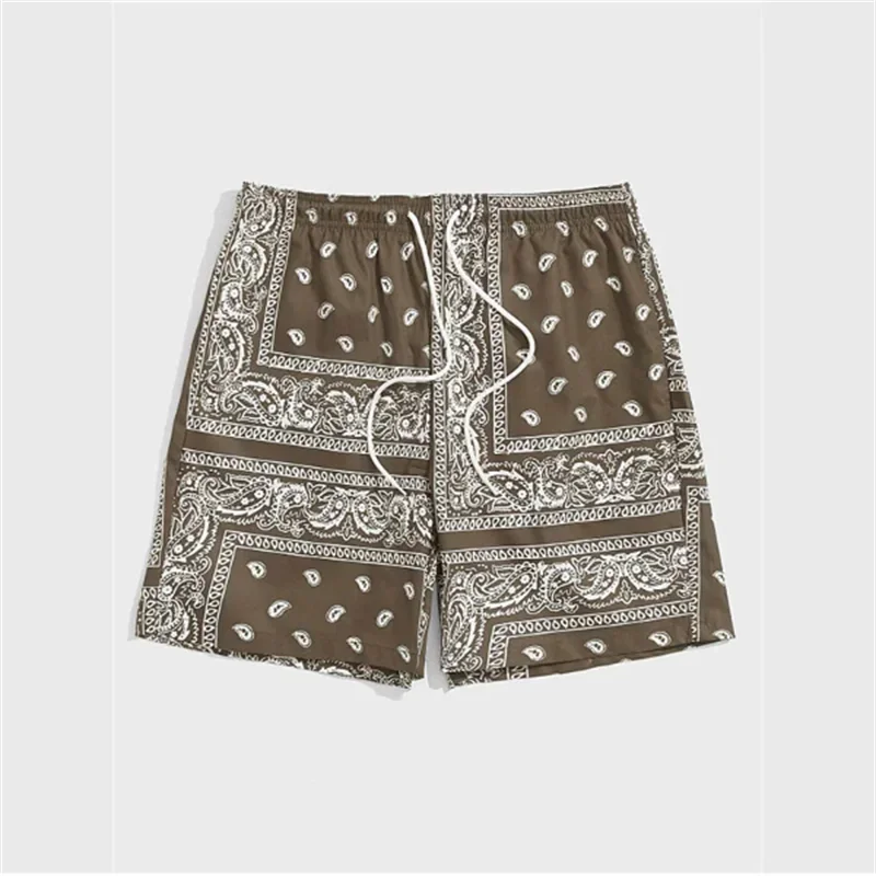 Trend Bandana Paisley Graphic Beach Short For Men Summer Fashion 3D Printed Swim Trunks Casual Streetwear Hawaiian Short Pants