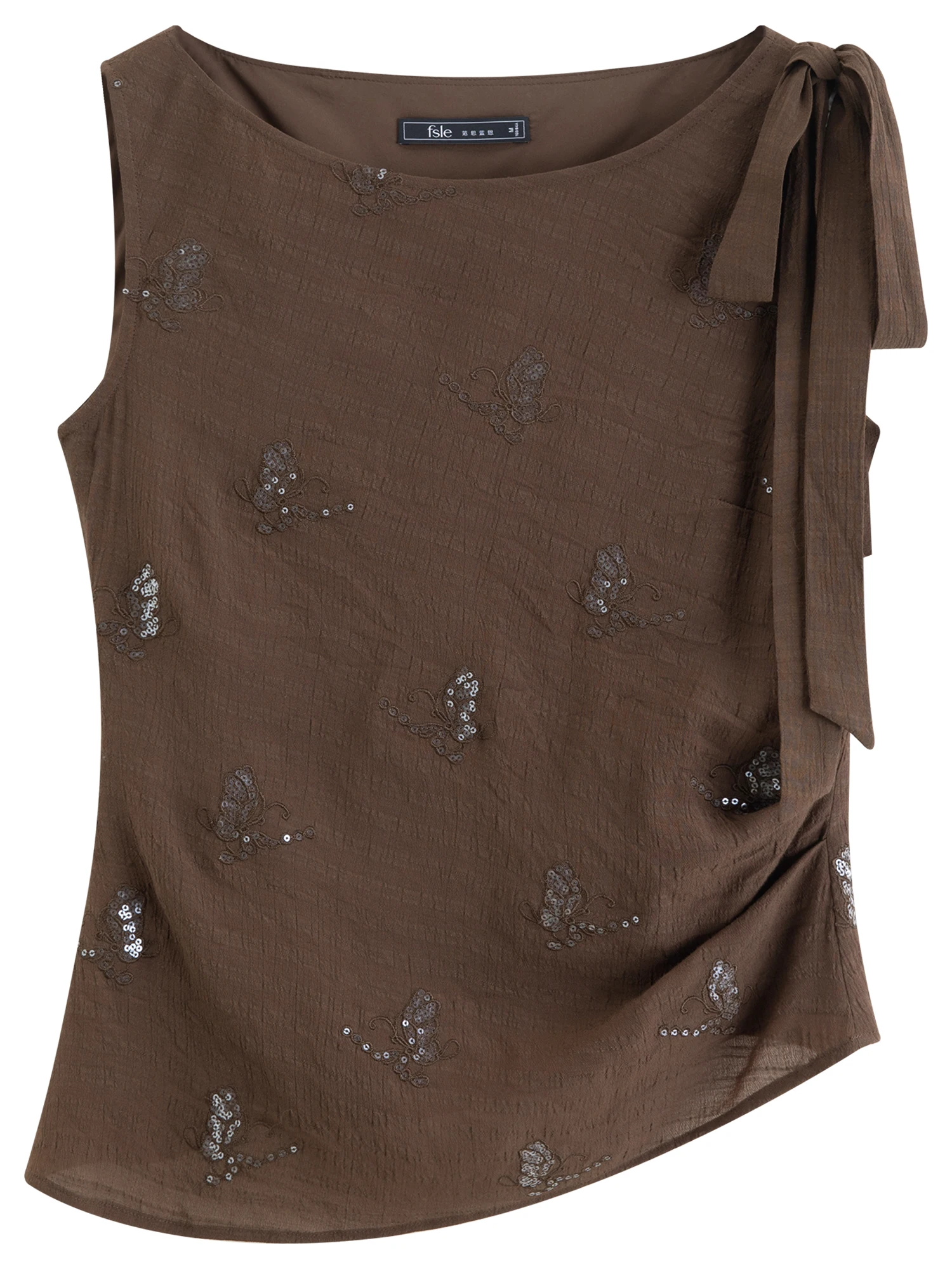 FSLE【Premium Series】Fashionable Embroidered Sleeveless Top and Tulip Skirt Elastic Waist Retro Women 2026 Summer New Arrival Set