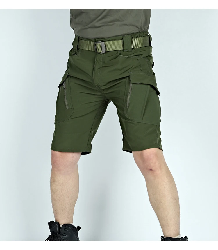 Summer Lightweight Men's Sportswear Shorts Casual Running Multi-pocket Training Jogging Bottoms Breathable Elastic Sport Pants