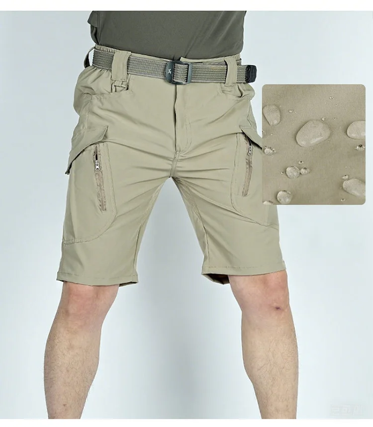 Summer Lightweight Men's Sportswear Shorts Casual Running Multi-pocket Training Jogging Bottoms Breathable Elastic Sport Pants