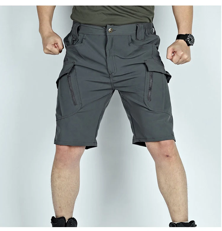 Summer Lightweight Men's Sportswear Shorts Casual Running Multi-pocket Training Jogging Bottoms Breathable Elastic Sport Pants