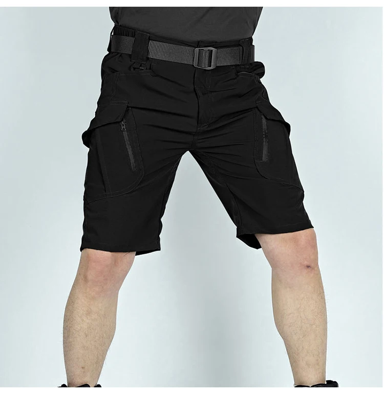 Summer Lightweight Men's Sportswear Shorts Casual Running Multi-pocket Training Jogging Bottoms Breathable Elastic Sport Pants