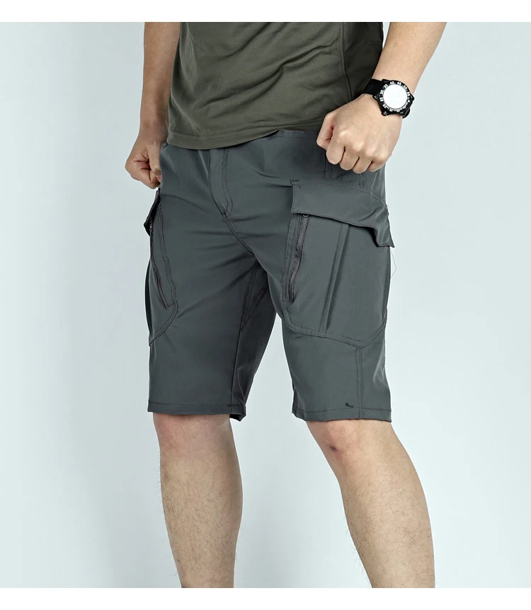 Summer Lightweight Men's Sportswear Shorts Casual Running Multi-pocket Training Jogging Bottoms Breathable Elastic Sport Pants