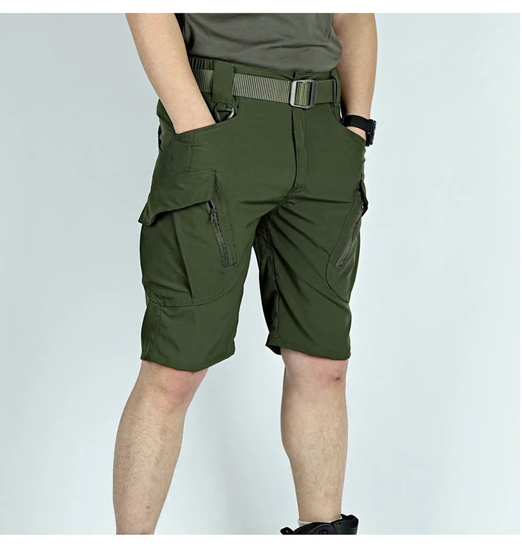 Summer Lightweight Men's Sportswear Shorts Casual Running Multi-pocket Training Jogging Bottoms Breathable Elastic Sport Pants