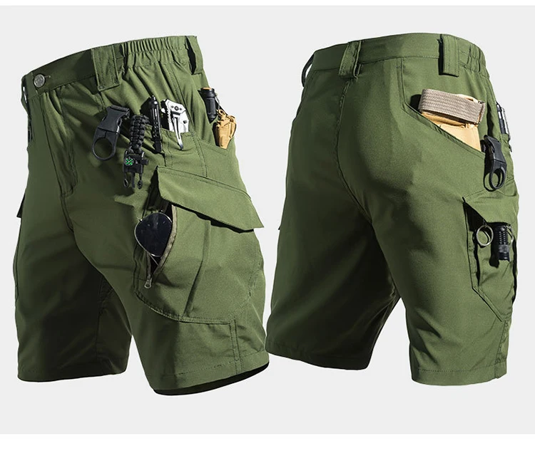 Summer Lightweight Men's Sportswear Shorts Casual Running Multi-pocket Training Jogging Bottoms Breathable Elastic Sport Pants