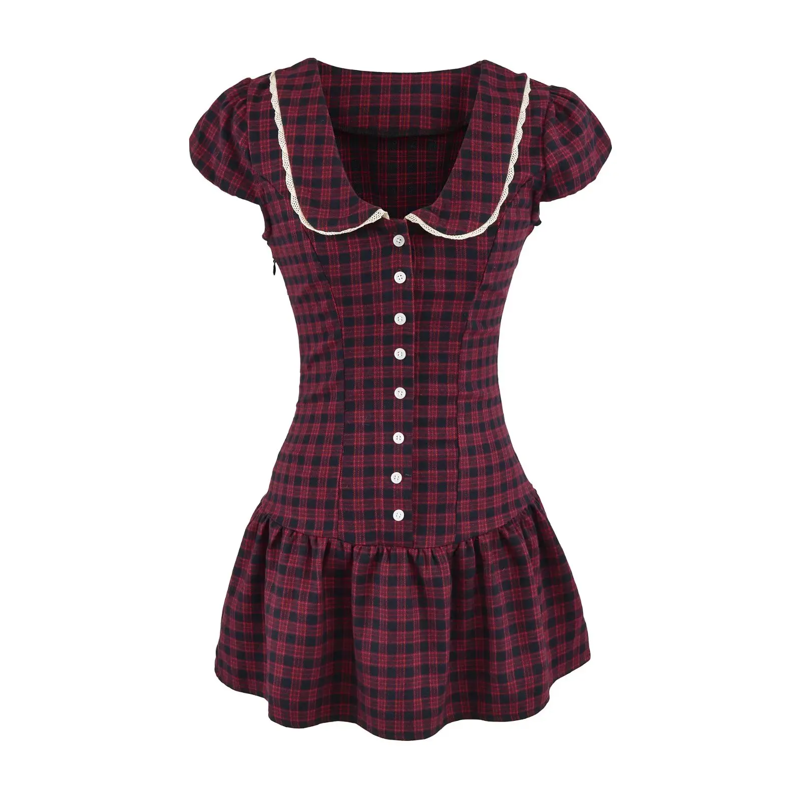 Evening Party Dresses Short Lace Trim Luxury Dresses Women 2026 Summer Polka Dot Print Short Sleeve Dresses Sexy