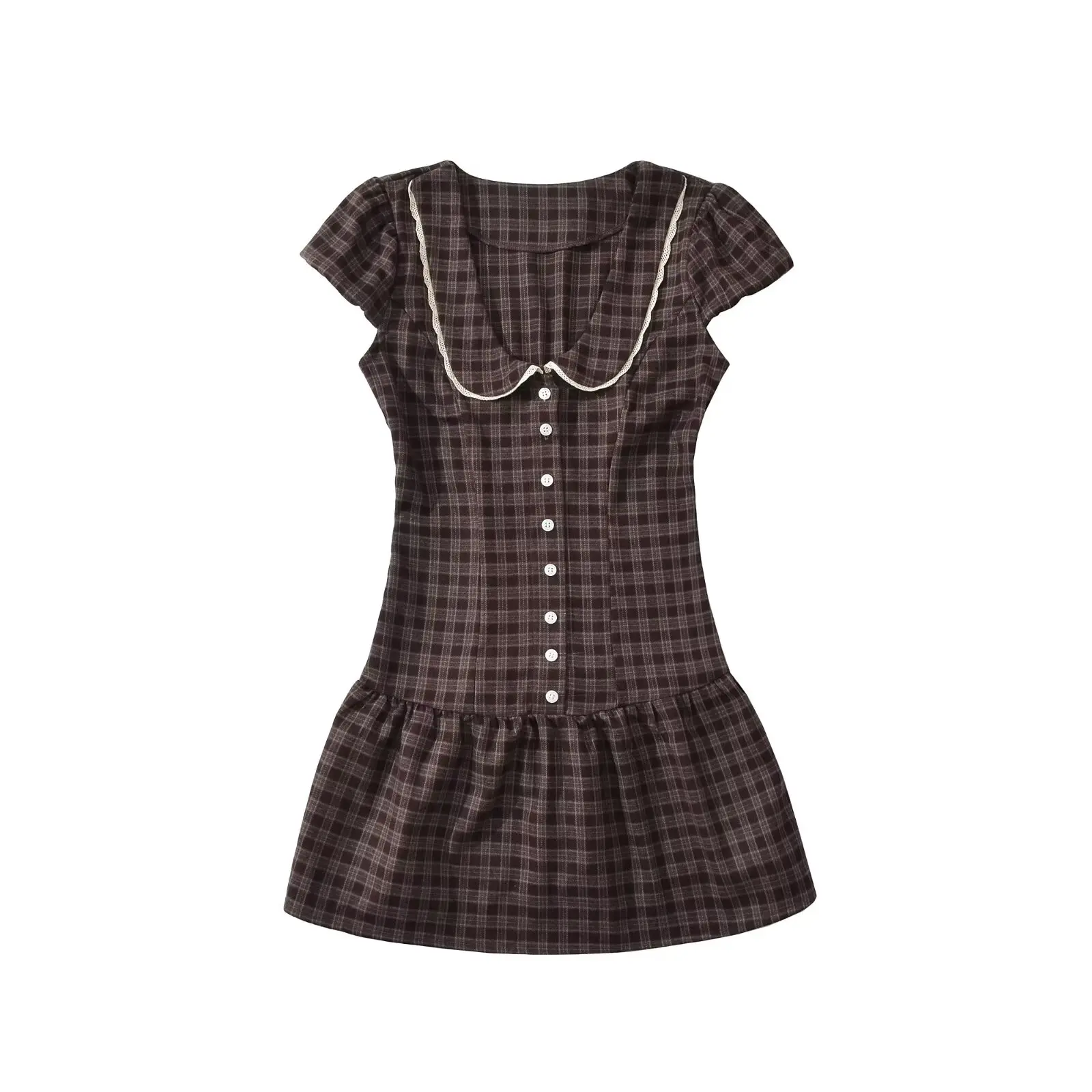 Evening Party Dresses Short Lace Trim Luxury Dresses Women 2026 Summer Polka Dot Print Short Sleeve Dresses Sexy