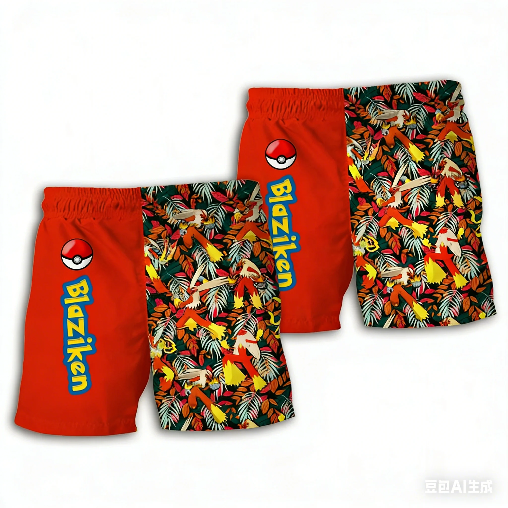Summer New Style #Pokémon# 3D Printed Casual Fashionable Street-style Unisex Plus-size Adult/children's Beach Sports Shorts