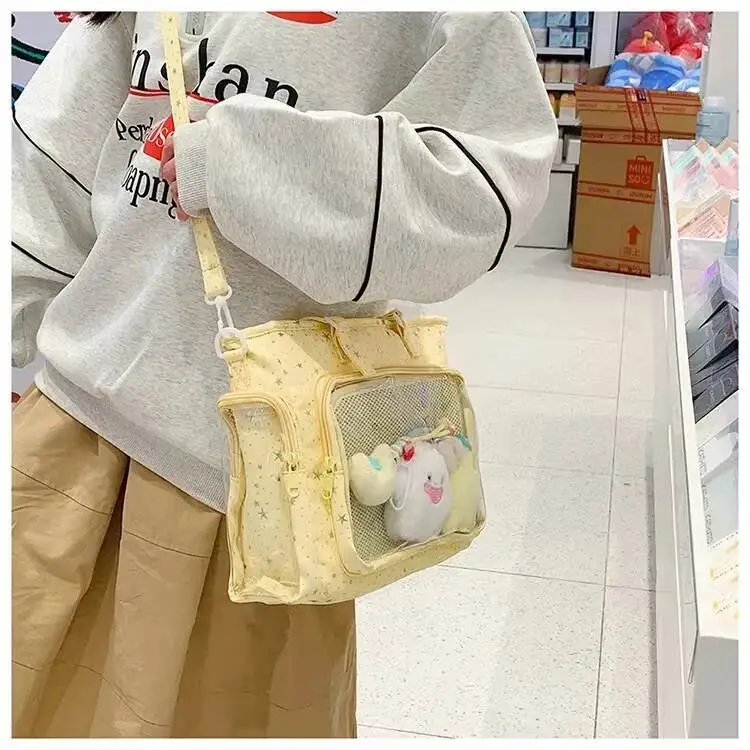 New Y2K Cute Star Bling Ita Bag Women's Fashion Shoulder Bag Lolita Girl Transparent Tote Bag DIY Display Crossbody Bag Handbags