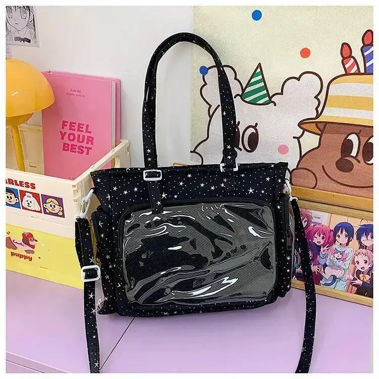 New Y2K Cute Star Bling Ita Bag Women's Fashion Shoulder Bag Lolita Girl Transparent Tote Bag DIY Display Crossbody Bag Handbags
