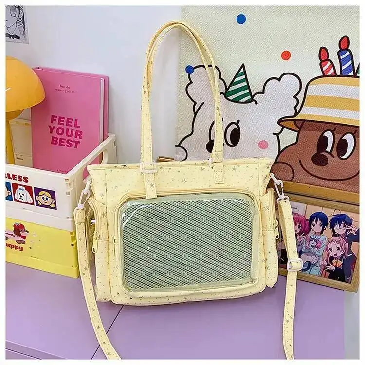 New Y2K Cute Star Bling Ita Bag Women's Fashion Shoulder Bag Lolita Girl Transparent Tote Bag DIY Display Crossbody Bag Handbags