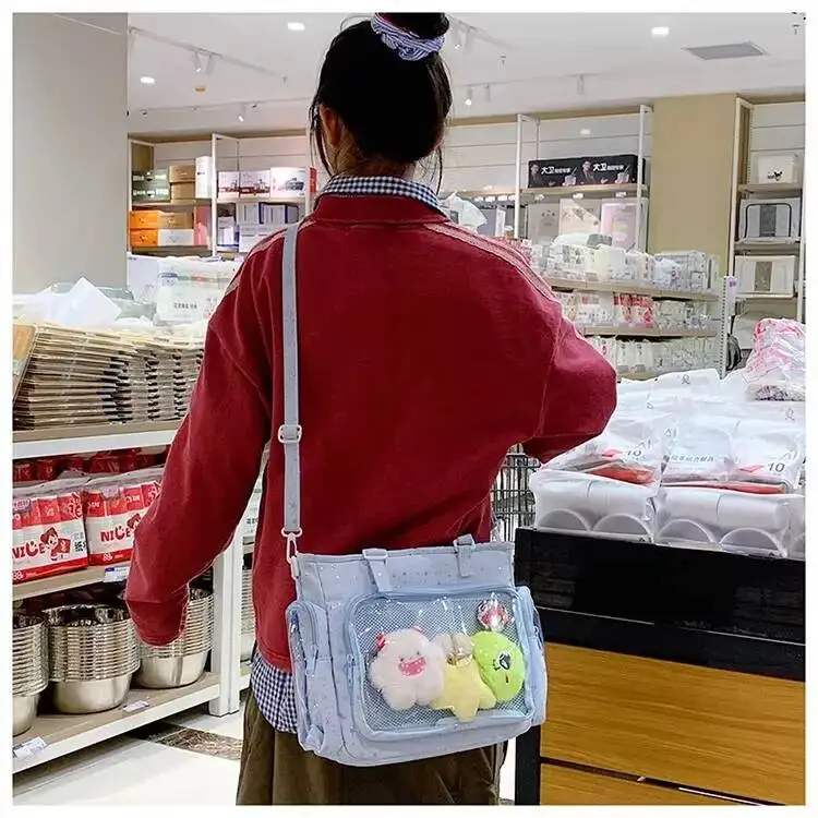 New Y2K Cute Star Bling Ita Bag Women's Fashion Shoulder Bag Lolita Girl Transparent Tote Bag DIY Display Crossbody Bag Handbags