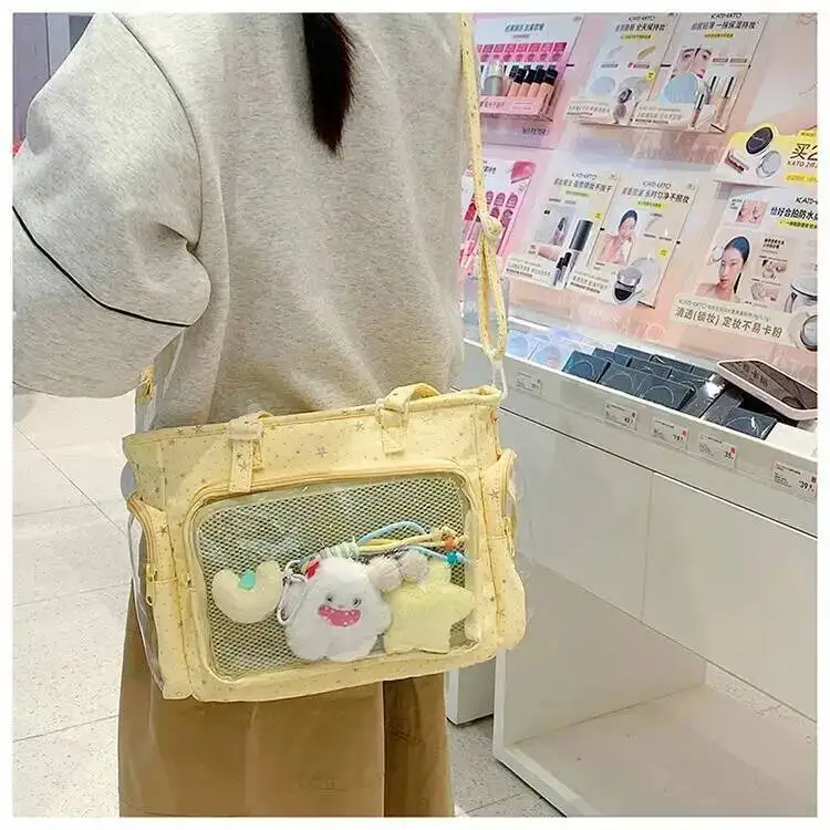 New Y2K Cute Star Bling Ita Bag Women's Fashion Shoulder Bag Lolita Girl Transparent Tote Bag DIY Display Crossbody Bag Handbags