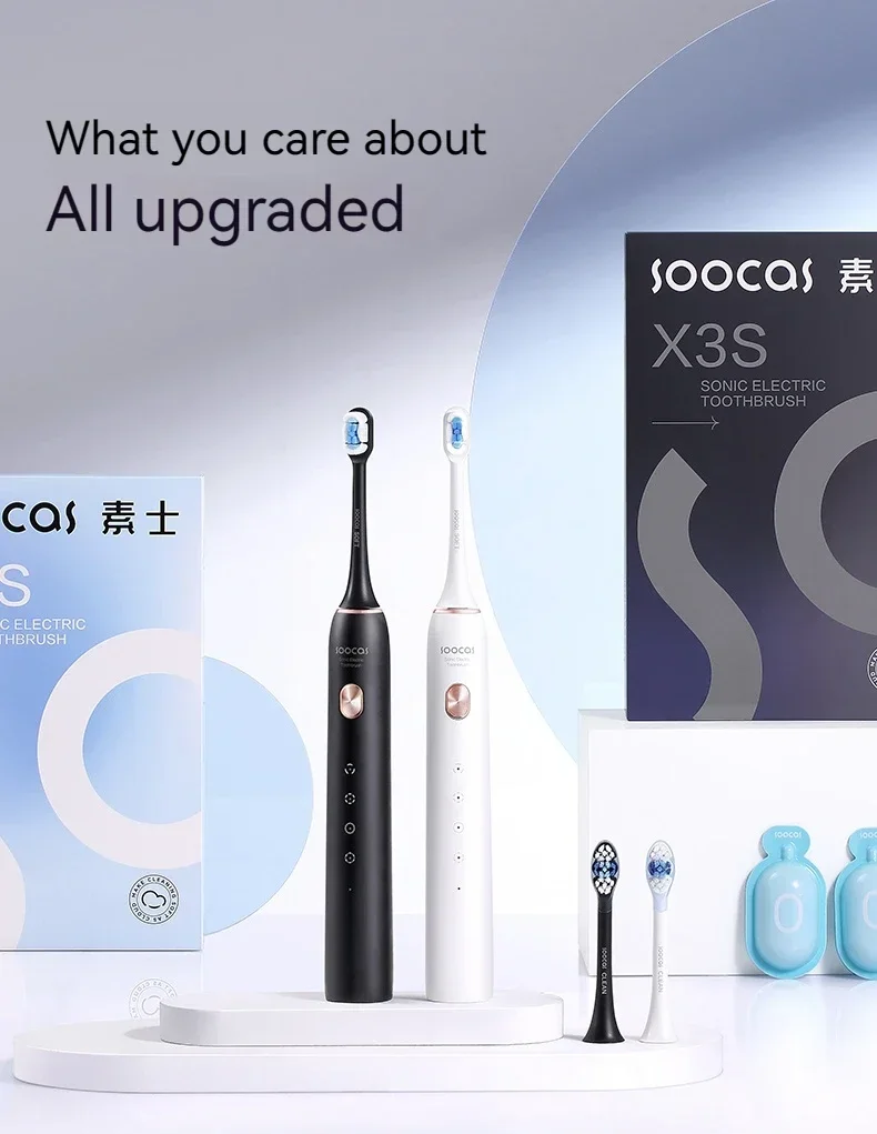 SOOCAS X3S Adult Sonic Electric Smart Toothbrush IPX8 Waterproof 180 Days Battery Life Ultrasonic Soft Cloud Toothbrush Heads