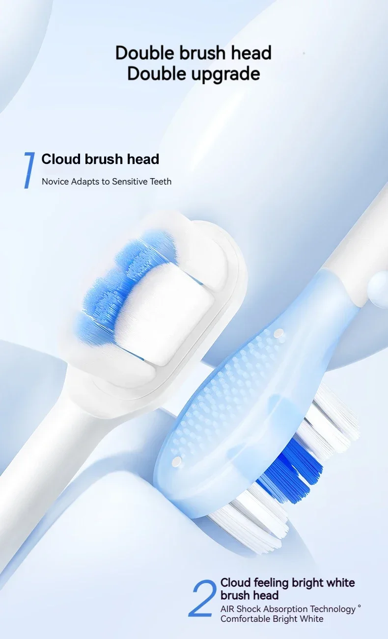 SOOCAS X3S Adult Sonic Electric Smart Toothbrush IPX8 Waterproof 180 Days Battery Life Ultrasonic Soft Cloud Toothbrush Heads