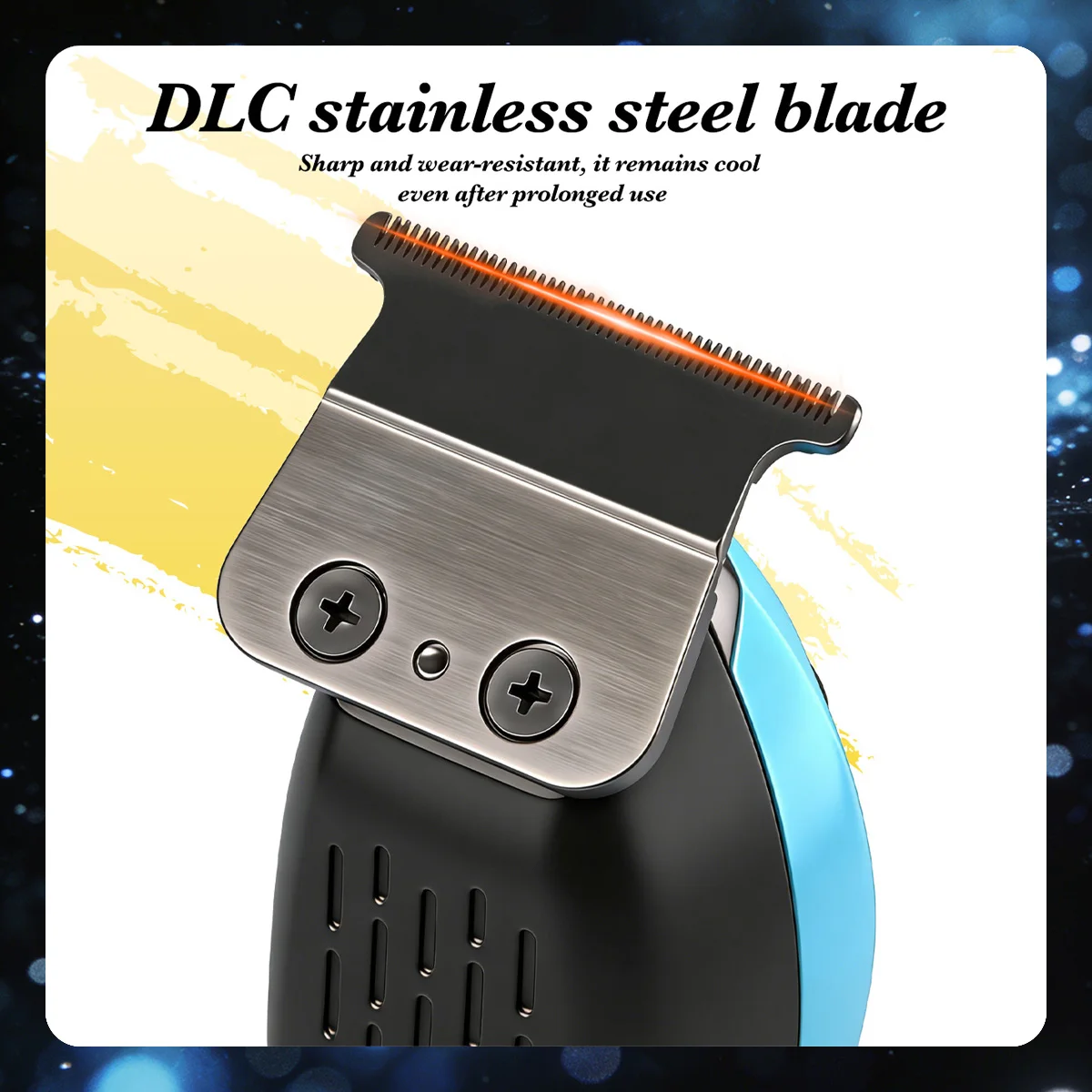 NewProfessional BRDCLIP Cordless Hair Trimmer DLC Ceramic Blade 1200mAH Battery LCD Speed Battery Indicator Barber Grooming Tool