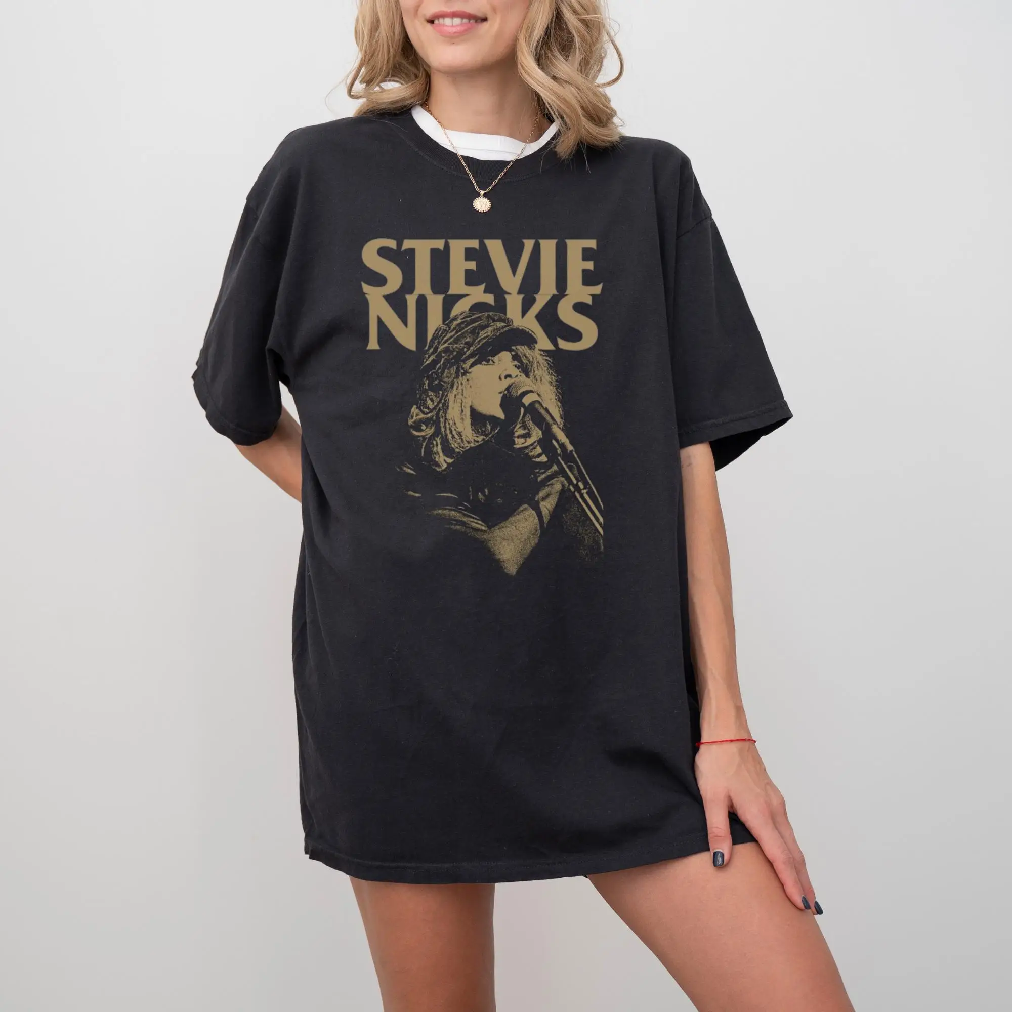 2026 Summer Women's Vintage Stevie Nicks T-Shirt Unisex Cotton and Breathable Short Sleeve Oversized Loose Casual