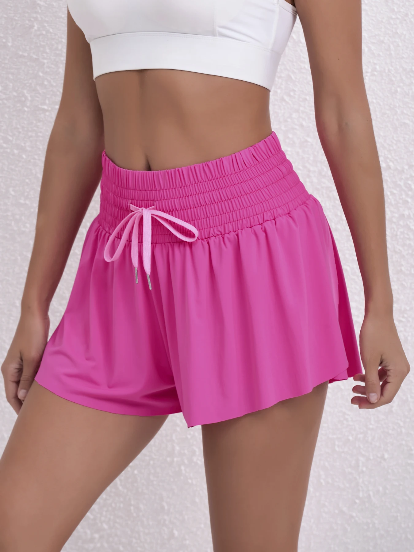 Running, Tennis, Pocket Sports Shorts, High-Waisted Women's Shorts, Anti-Upward Exposure Pants