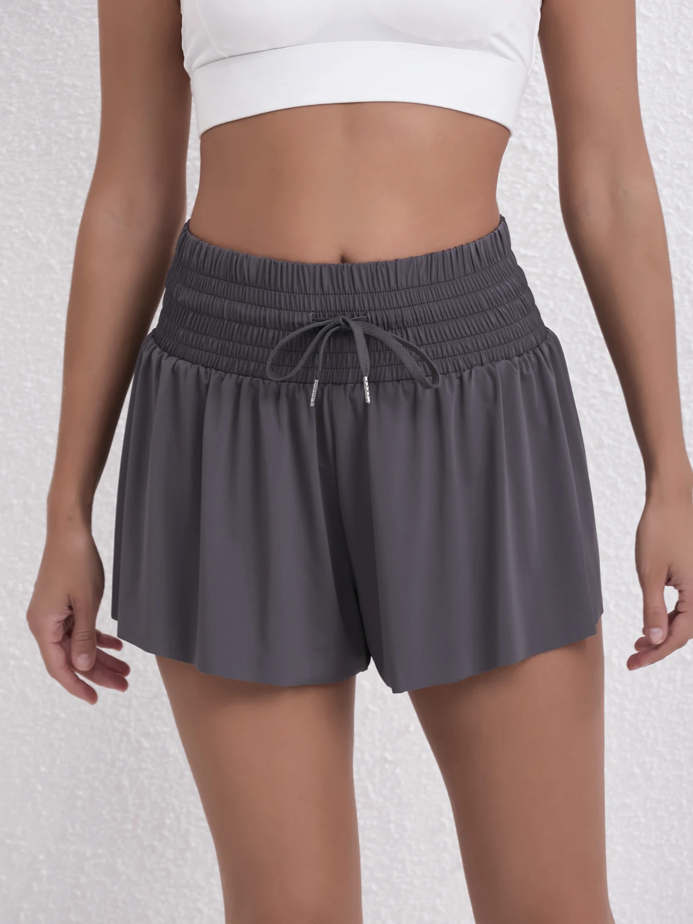 Running, Tennis, Pocket Sports Shorts, High-Waisted Women's Shorts, Anti-Upward Exposure Pants