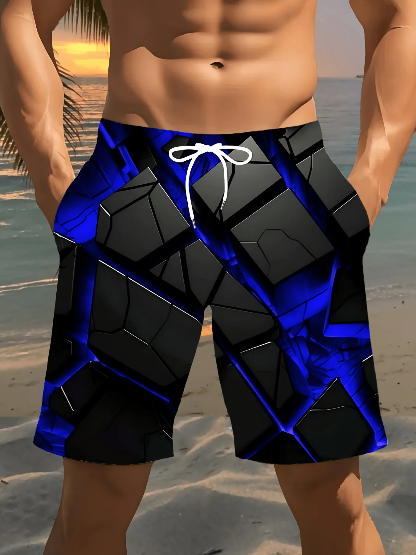 New Hot Selling Fashion Personalized 3D Geometric Beach Style 3D Printed Street Casual Y2k Shorts for The Summer of 2026