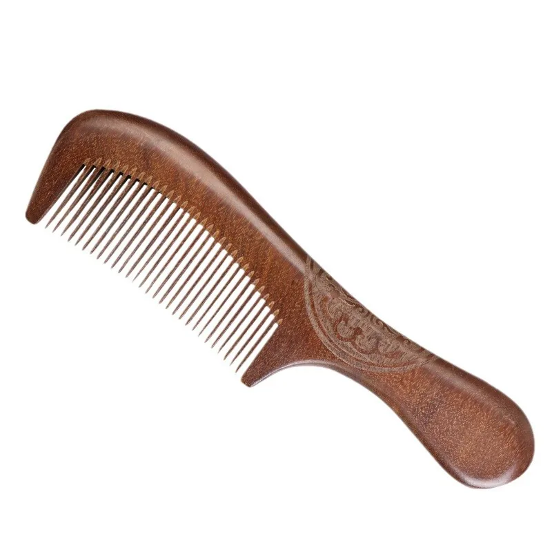 Golden Silk Sandalwood Massage Comb: Anti-static Meridian Hair Care Tool. Thickened Carved Wooden Design, Multi-spec