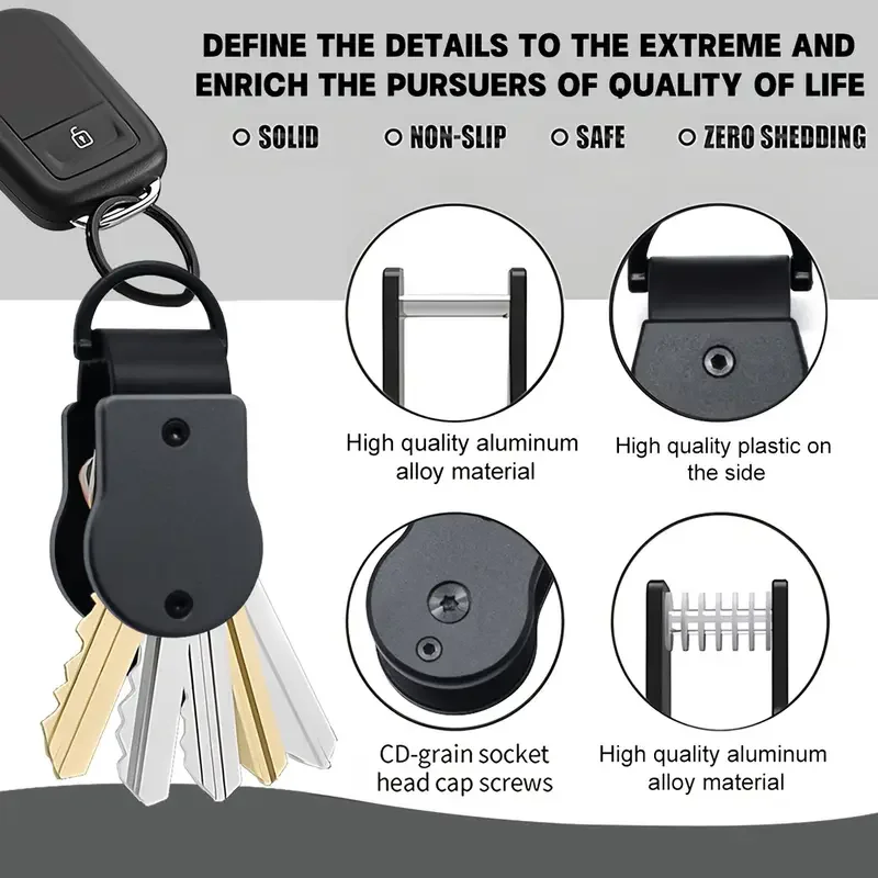 Compact Key Organizer Holder Metal Key Chain Minimalist Key Case for 1-5 Keys Secure Storage
