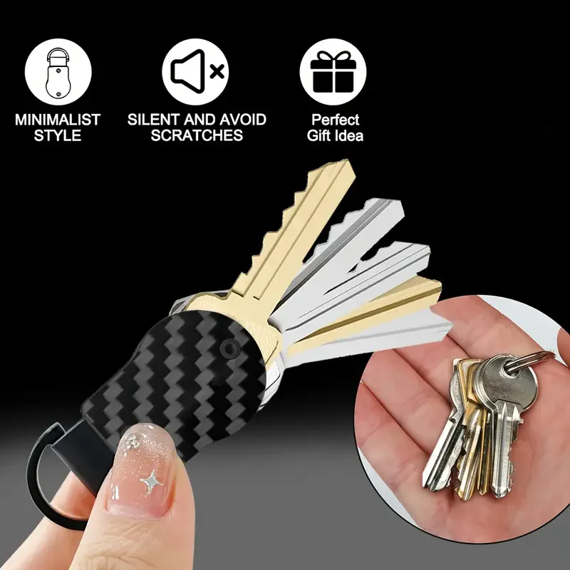 Compact Key Organizer Holder Metal Key Chain Minimalist Key Case for 1-5 Keys Secure Storage