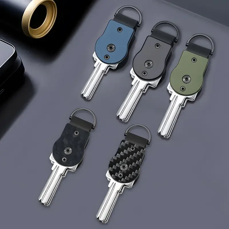 Compact Key Organizer Holder Metal Key Chain Minimalist Key Case for 1-5 Keys Secure Storage