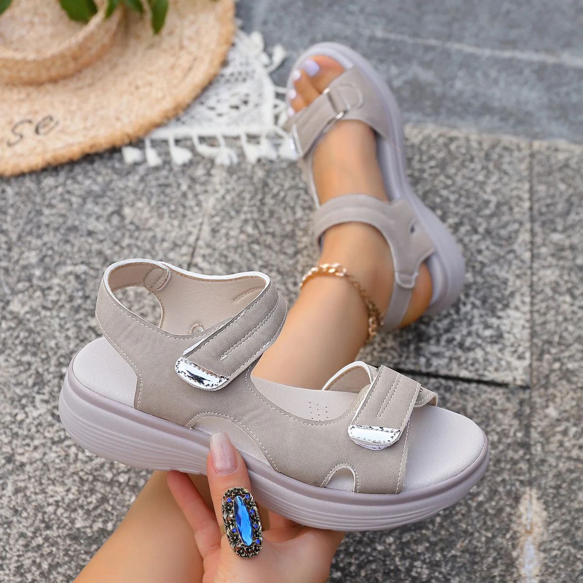 New Summer Casual Platform Sandals Women Comfortable Fashion Thick Sole Outdoor Sports Sandals Non Slip Wading Beach Shoes Women