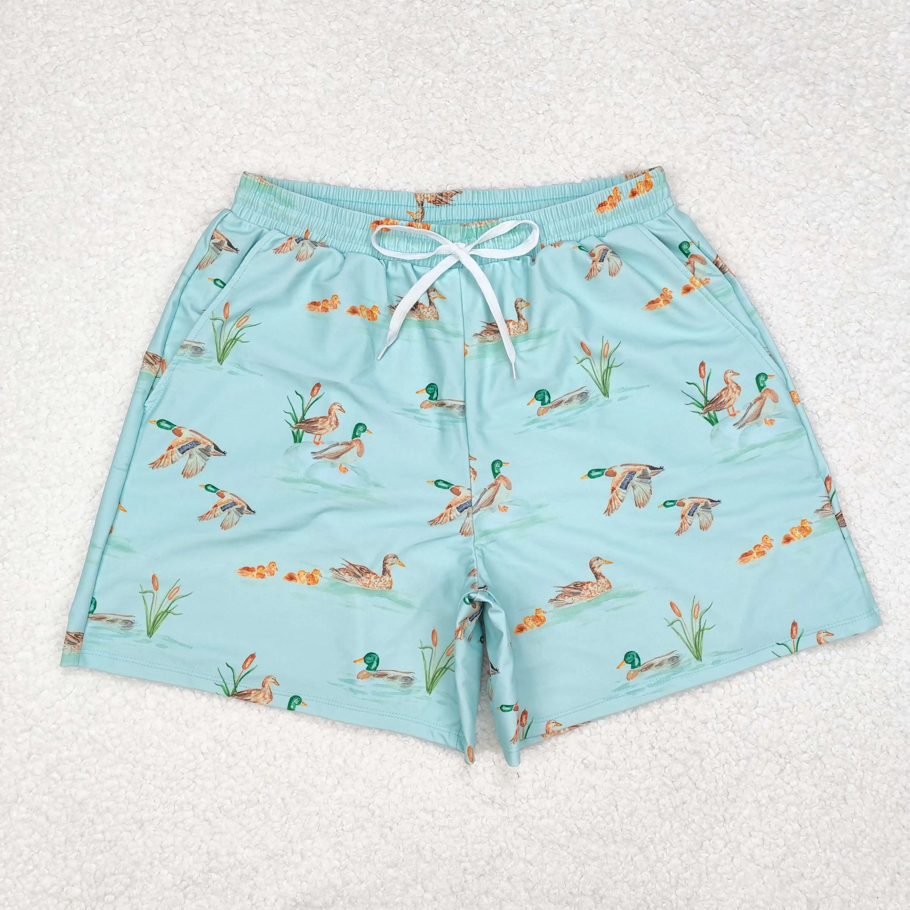 Wholesale Boutique Adult Men Camo Swimming Trunks Beachwear Man Ducks Deer Hunting Shorts Summer Swimwear Pocket Clothing