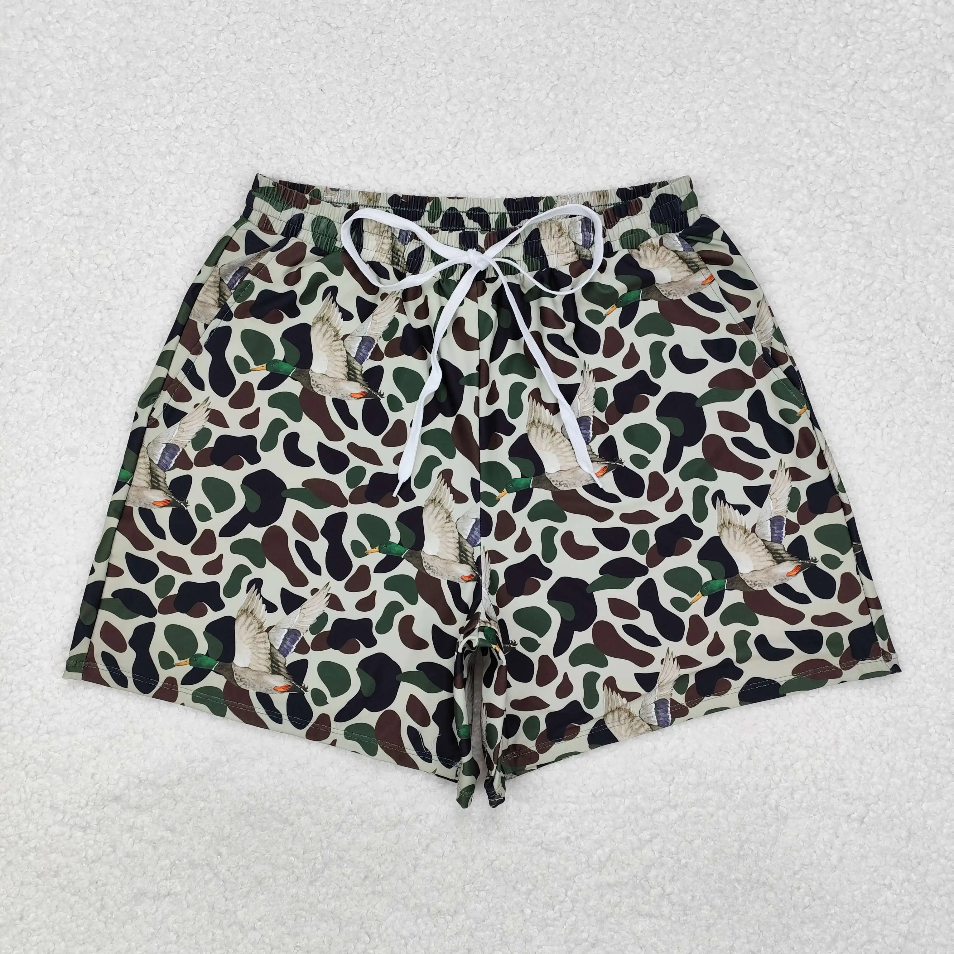 Wholesale Boutique Adult Men Camo Swimming Trunks Beachwear Man Ducks Deer Hunting Shorts Summer Swimwear Pocket Clothing