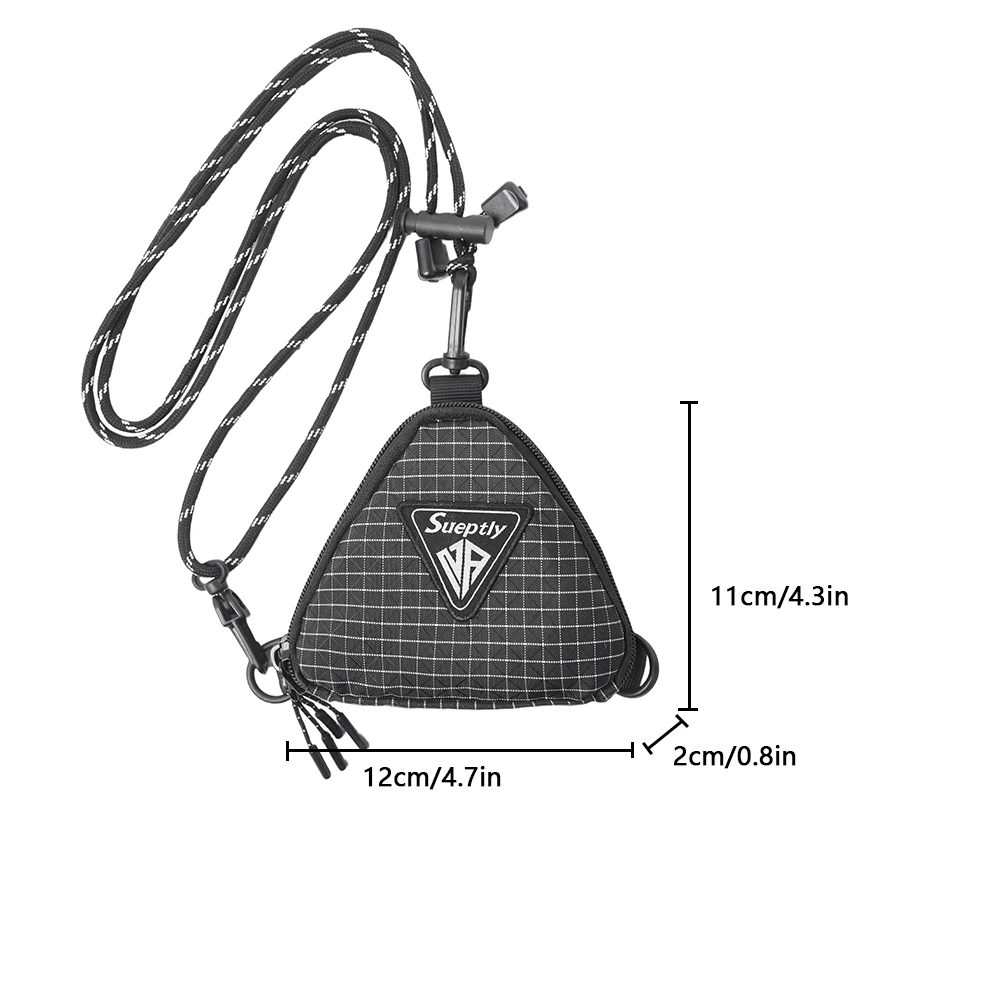 Men's Shoulder Bag, Japanese Style Small Hanging Bag, Contrasting Color Triangle Key Bag, Casual Workwear Style Headphone Bag