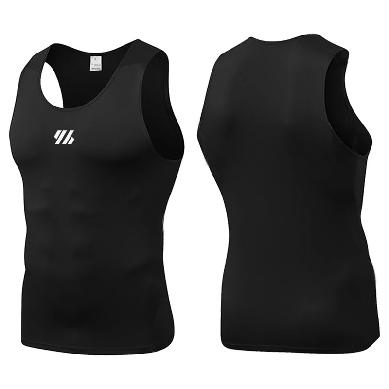 Men's Summer Running Vest Sleeveless Shirt Gym Clothing Sports Leisure Milk Silk Tight Elastic Breathable Slim Fitness Tank Tops